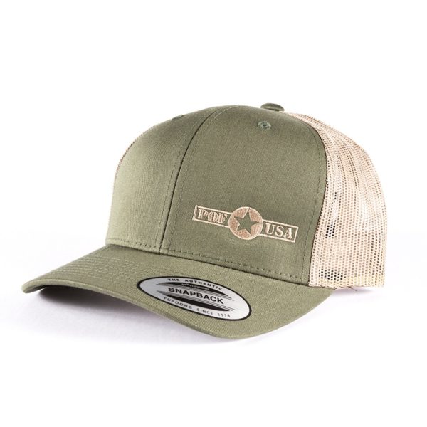 POF-USA Green and Tan Snap Back Hat
