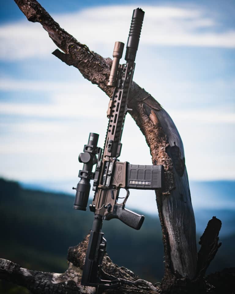 Suppressed Patriot Brown Rogue rifle